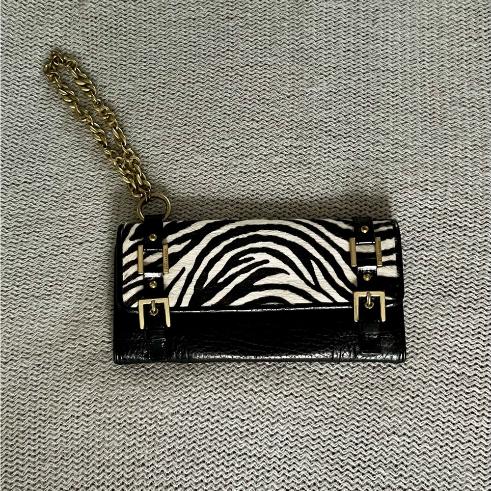 Kenneth Cole Black and White Zebra Clutch